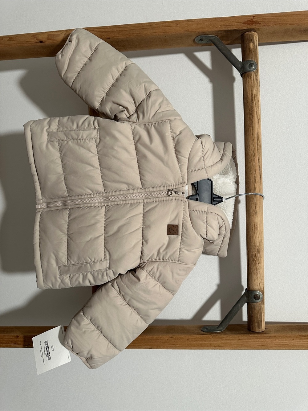 Little planet Baby Beige Puffer Jacket with Hood 12M